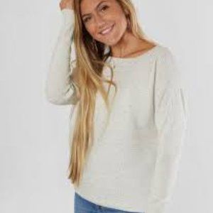Daytrip Horizontal Ribbed Sweater in Pebble Nep